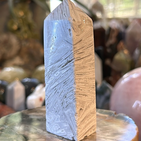 🎄SALE🎄Mexico Agate 4 Sided Crystal Point With Druzy! - Picture 11 of 12